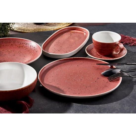 Rinart Serveerschaal rosa porselein 34 cm set van 2 - Image 2