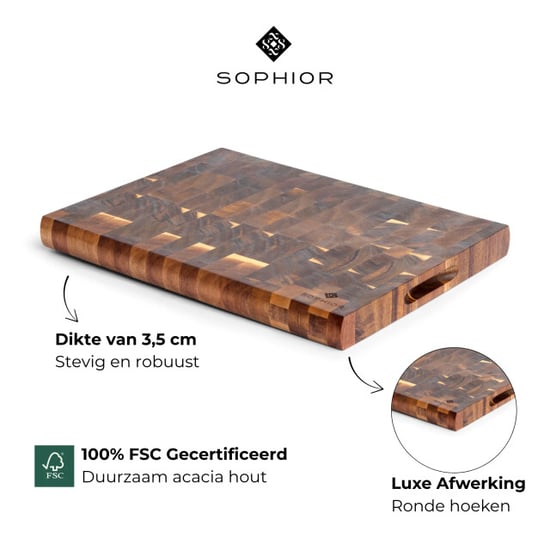 Sophior Hakblok acacia hout - Image 2