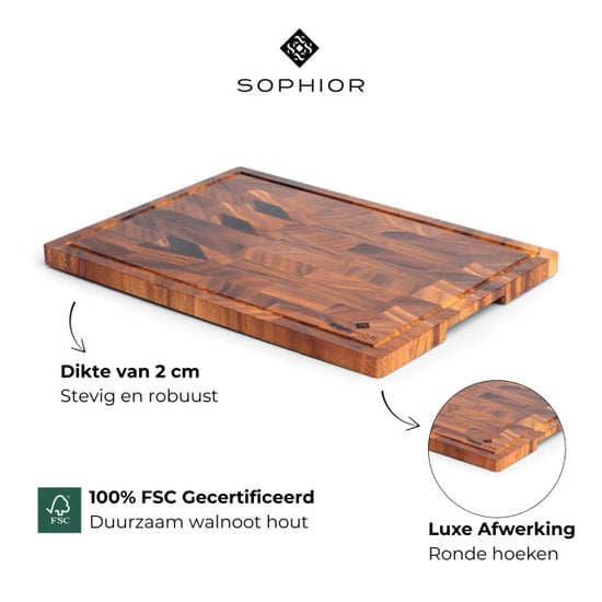 Sophior Snijplankenset van walnoot hout - Image 2