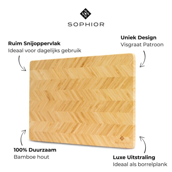 Sophior Snijplank van bamboe hout groot - Image 3