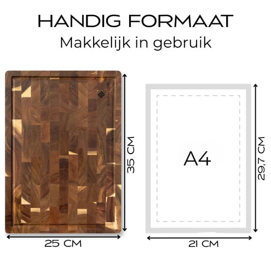 Sophior Snijplankenset van kops gezaagd acacia hout - Image 2
