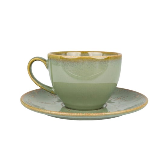 Bonna Thee kopjes & schotel sage snell porselein set van 6 - Image 1