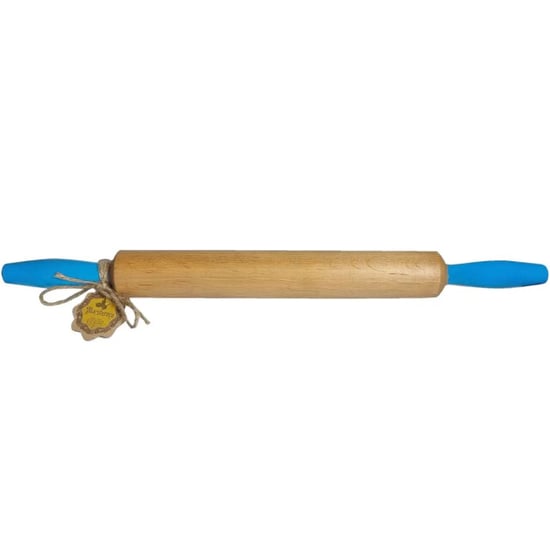 Maysternya Houten deegroller met handvaten 50 x 4,5 cm blauw - Image 1
