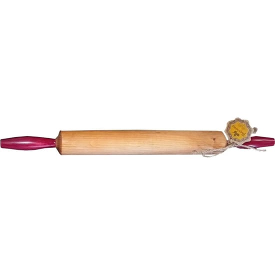 Maysternya Houten deegroller met handvaten 50 x 4,5 cm rood - Image 4