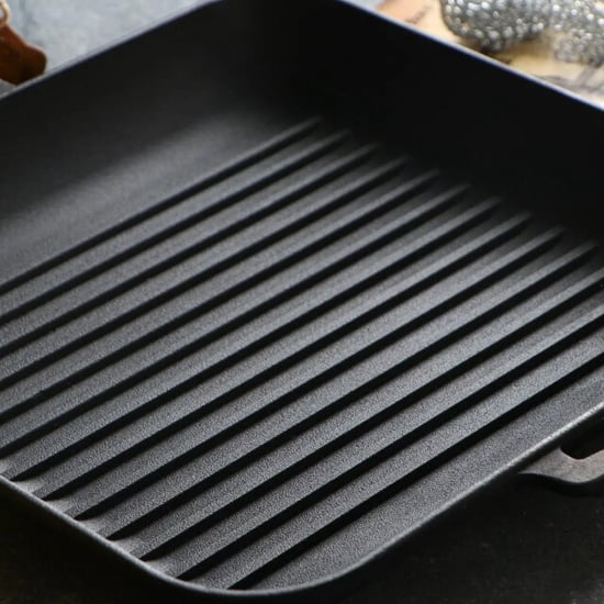 Maysternya Grillpan gietijzer met houten handvat 28 x 28 x 4 cm zwart - Image 3