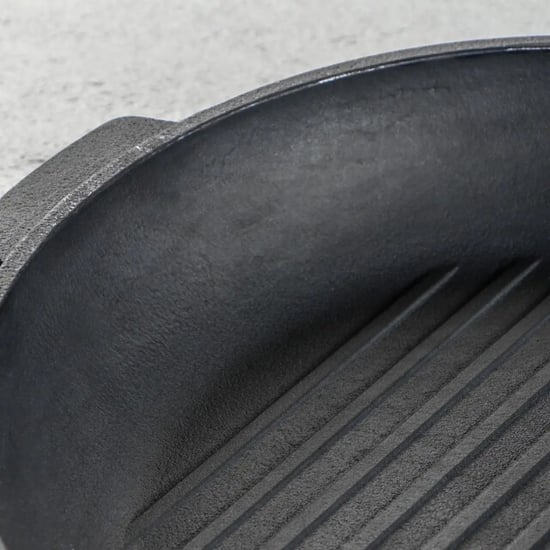 Maysternya Grillpan gietijzer met houten handvat ø 24 x 4 cm zwart - Image 2
