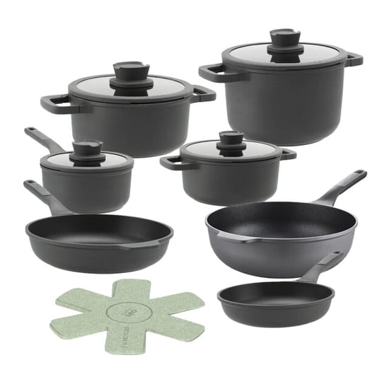 BergHOFF Pannenset leo stone+ 11 delig downdraft met gratis panbeschermers - Image 1