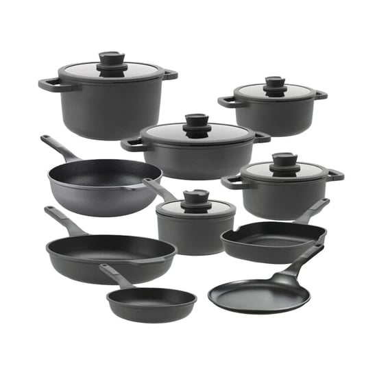BergHOFF Pannenset leo stone+ 15 delig downdraft met gratis serveertang - Image 1