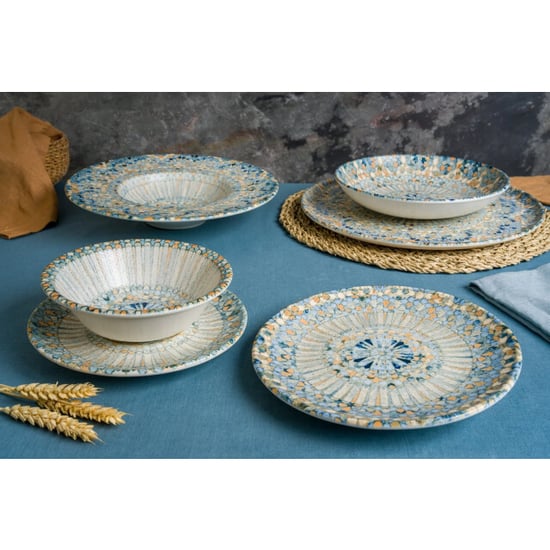 Bonna Pastabord luca mosaic porselein 24 cm (270cc) set van 2 - Image 3