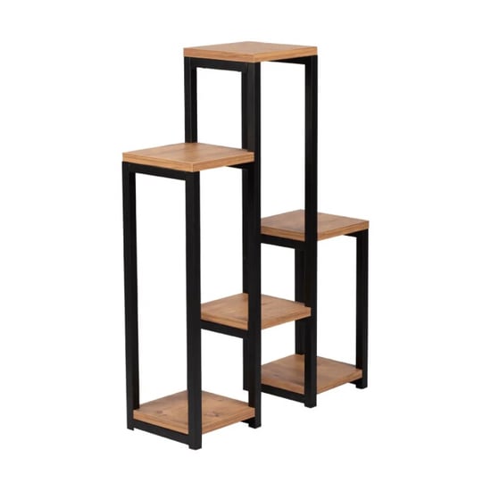 WDMT Metalen plantentafel rechthoekig met houten etageres - Image 2