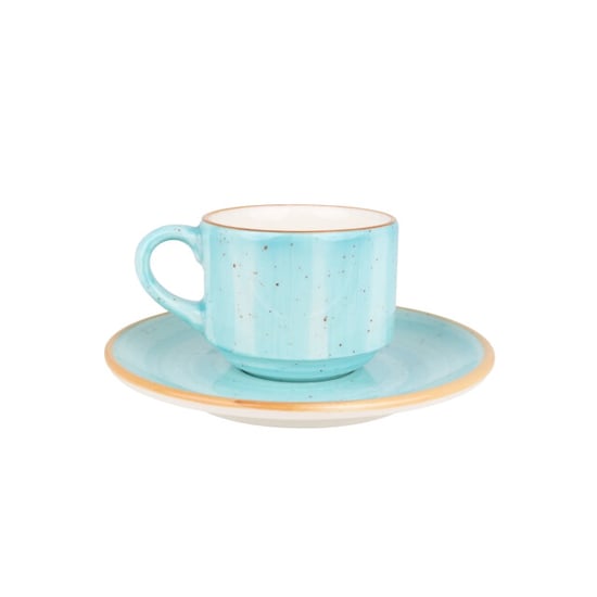 Bonna Espresso kopjes & schotel aura aqua porselein set van 6 - Image 1