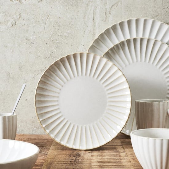 Home Deco Factory Servies 6 persoons 18-delig vlora stoneware aardwerk creme - Image 3