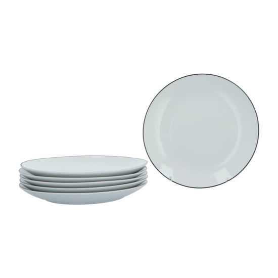 Luzzo ® serviesset 6 persoons 18 delig porselein met zwarte rand - Image 5