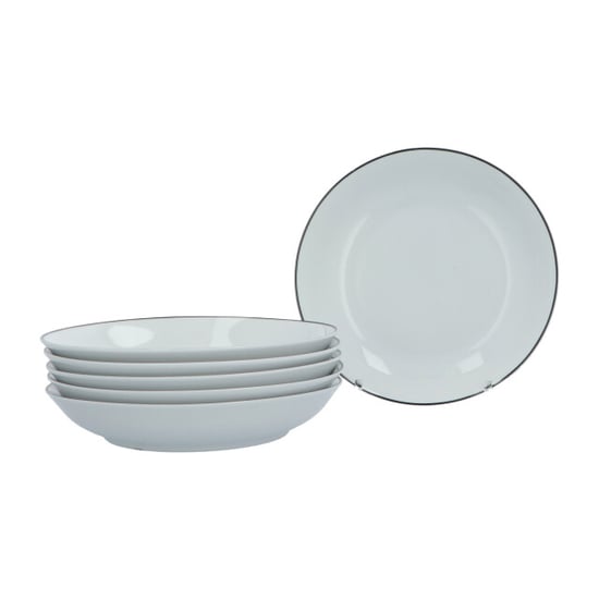 Luzzo ® serviesset 6 persoons 18 delig porselein met zwarte rand - Image 6
