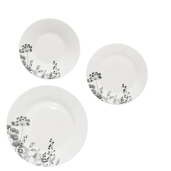 Secret de Gourmet Porseleinen serviesset wild flower 6-persoons 18-delig wit/ - Image 1