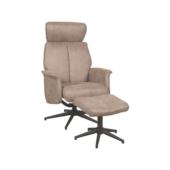 Label51 Fauteuil verdal - micro suede incl. hocker 79x77x109 cm - Image 1
