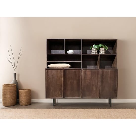 Livingfurn kabinetkast elan 180cm mangohout / gecoat staal - Image 6
