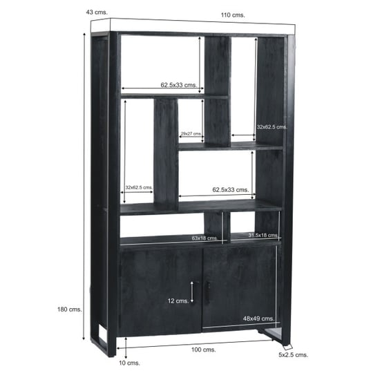 Livingfurn kabinetkast norris 110cm mangohout / gecoat staal - Image 5