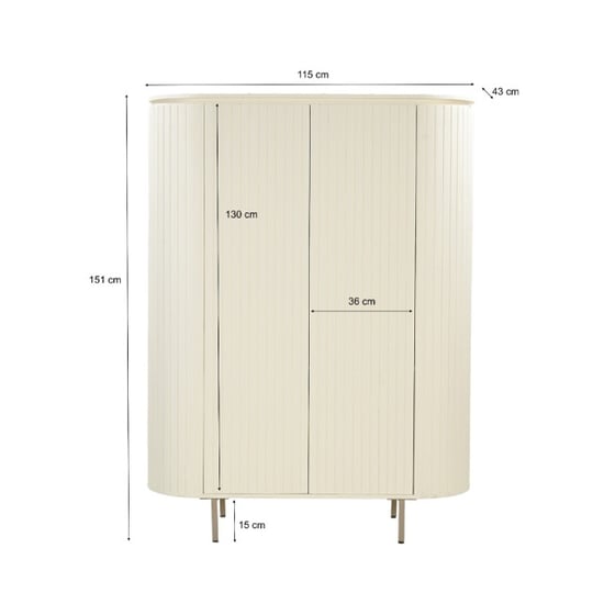 Livingfurn kabinetkast patou ivoor 150 cm - Image 4