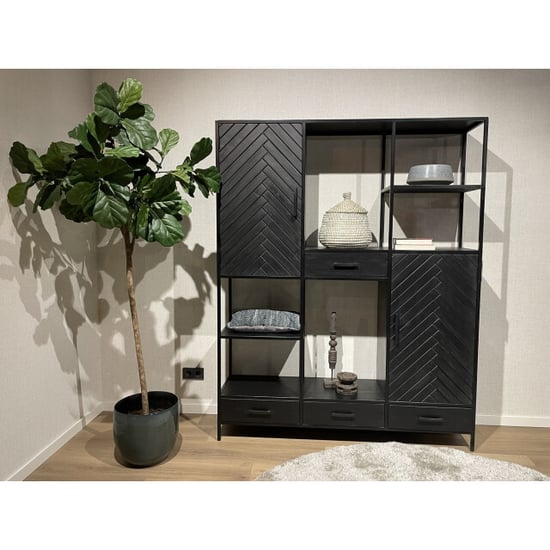 Livingfurn kabinetkast york 160cm mangohout / gecoat staal - Image 4