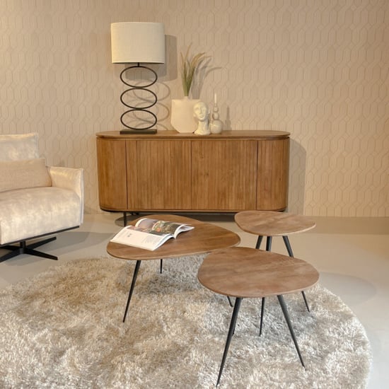 Livingfurn dressoir noor natural 170cm mangohout / gecoat staal - Image 2