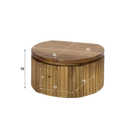 Hoyz nachtkastje wave rond zwevend 1 lade xs massief mango - Image 4