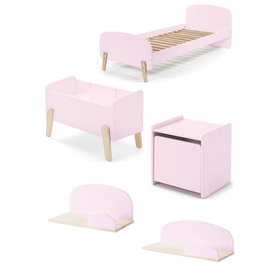 Lucevi kiddy bed + nachtkastje + hangplankjes + speelkoffer - 90x200 cm - Image 1