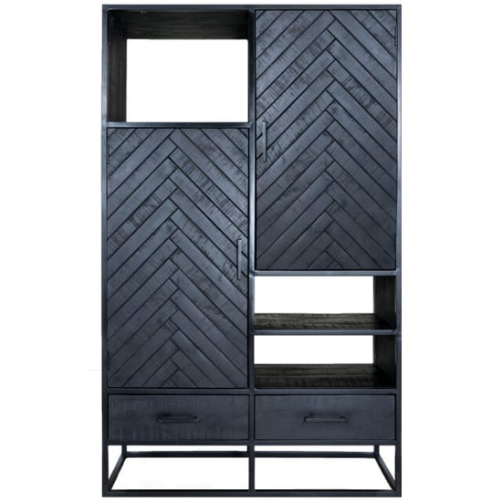 Home67 Kast roan visgraat mangohout 180 x 110 cm - Image 1
