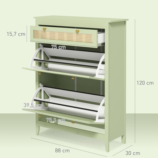 4goodz Homcom schoenenkast voor 12 paar schoenen, met 1 uitschuifbare lade, 2 - Image 2
