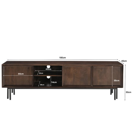 Livingfurn tv-meubel ravenstein brown 180cm - - Image 3