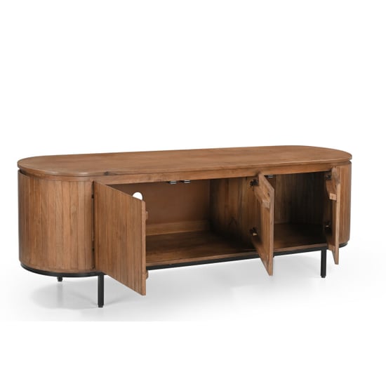 Livingfurn tv meubel noor natural 170cm mangohout / gecoat staal - Image 5