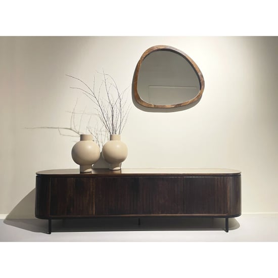 Livingfurn tv meubel noor walnut 170cm mangohout / gecoat staal - Image 3