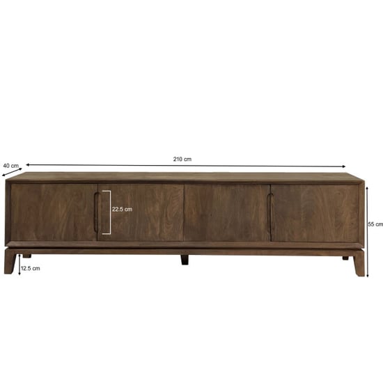 Livingfurn tv meubel cortez 210x55x40 cm mangohout - Image 3
