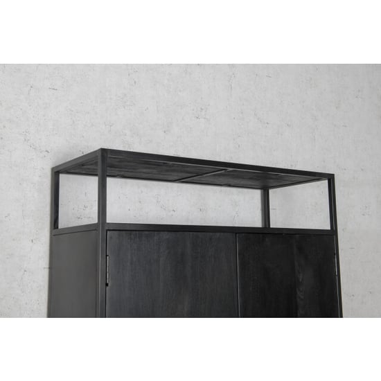 Livingfurn kabinetkast kala 2 deurs 100cm mangohout en gecoat staal - Image 2