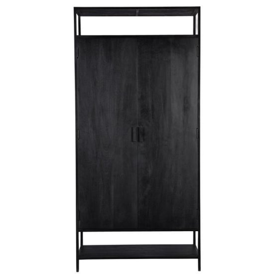 Livingfurn kabinetkast kala 2 deurs 100cm mangohout en gecoat staal - Image 3