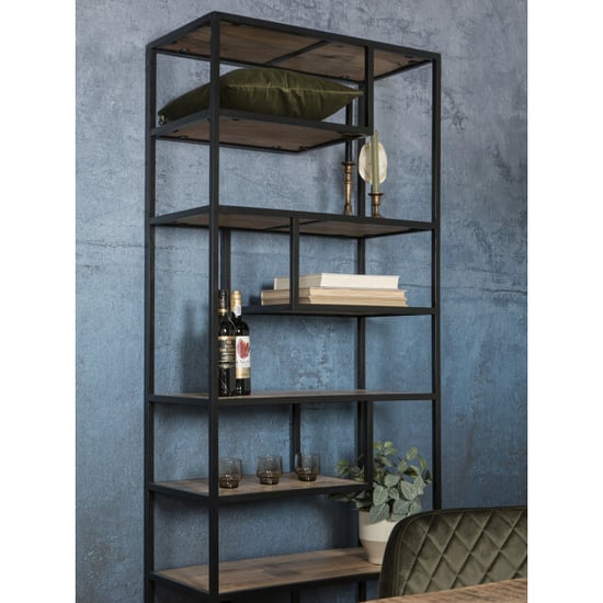 Home67 Vakkenkast huub hout 210 x 80 cm roomdivider - Image 3