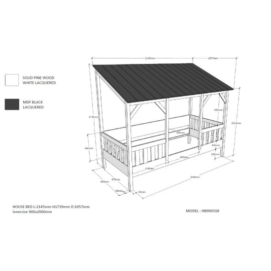 Lucevi housebed 03 huisbed 90 x 200 cm dak housebed rolbed - Image 1