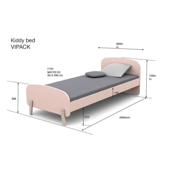 Lucevi kiddy bed 90 x 200 cm mint green kiddy uitvalbeveiliging mint green - Image 2