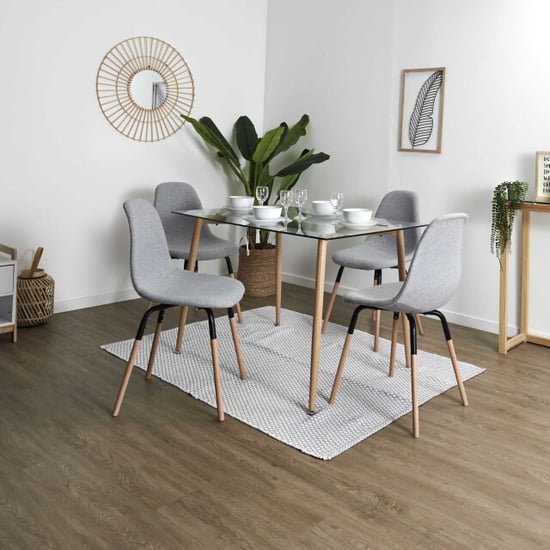 Home Deco Factory Eetkamerstoelen phenix set van 4 stuks eettafelstoel licht - Image 2