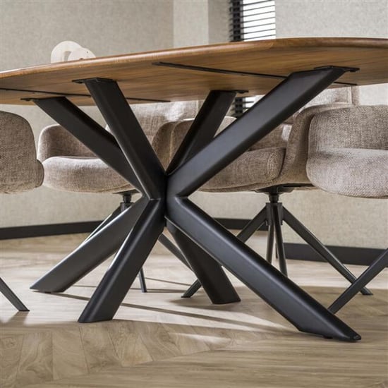 Hoyz eetkamertafel 215cm cliff ovale buis massief mango zandkleur - Image 2