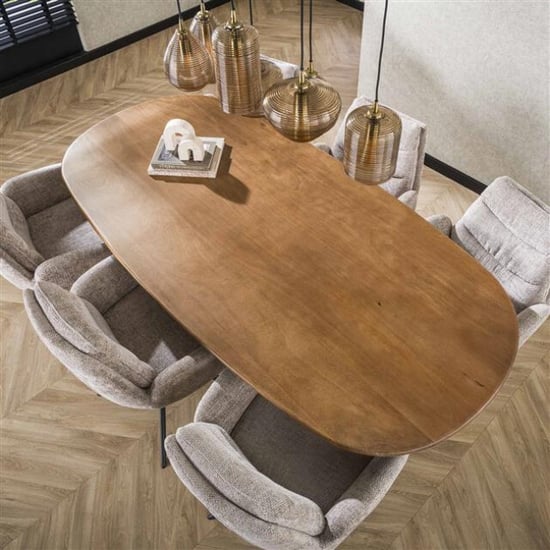 Hoyz eetkamertafel 215cm cliff ovale buis massief mango zandkleur - Image 3