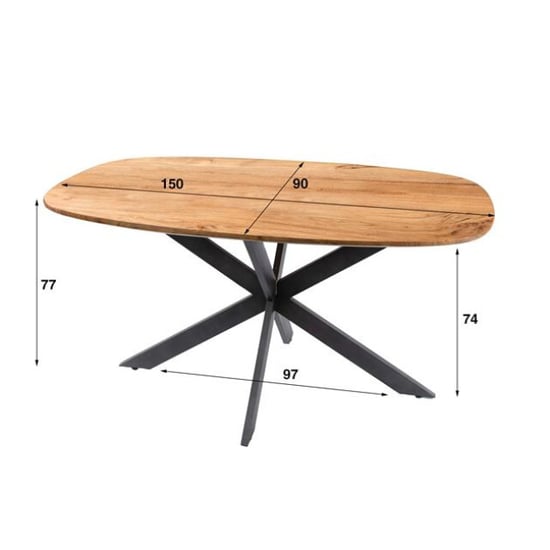 Hoyz eetkamertafel 150 arhus solid massief acacia naturel - Image 2