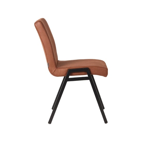 Label51 Eetkamerstoel matz cognac microfiber set van 2 - Image 3