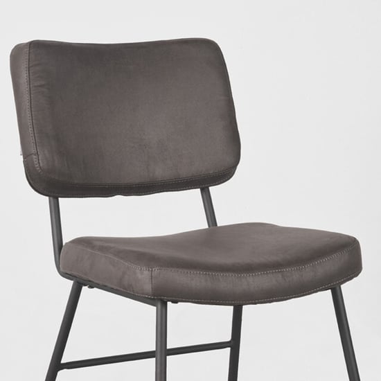 Label51 Eetkamerstoel noah antraciet micro suede set van 2 - Image 5