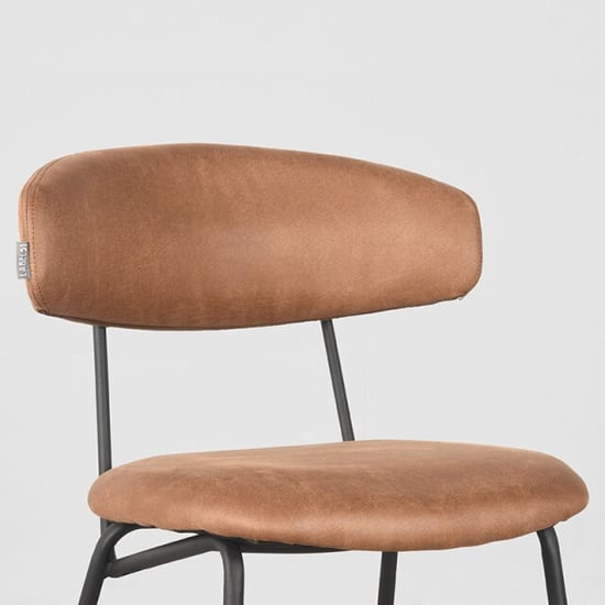 Label51 Eetkamerstoel zack cognac micro suede set van 2 - Image 2