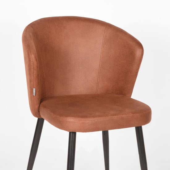 Label51 eetkamerstoel wave 58x60x85cm cognac set van 2 - Image 4