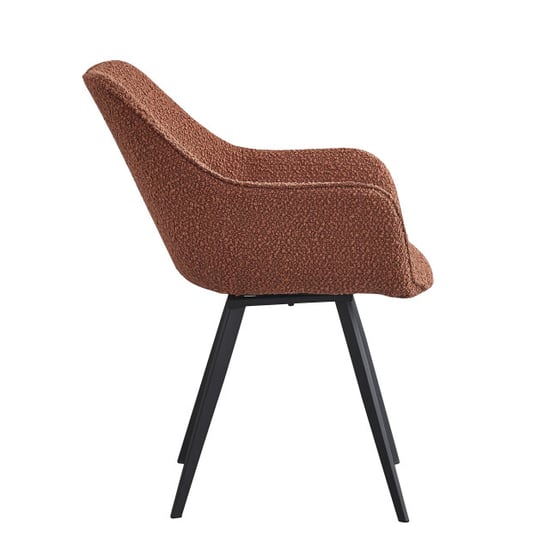 Livingfurn eetkamerstoel luca boucle leaf brown 2 stuks - Image 5