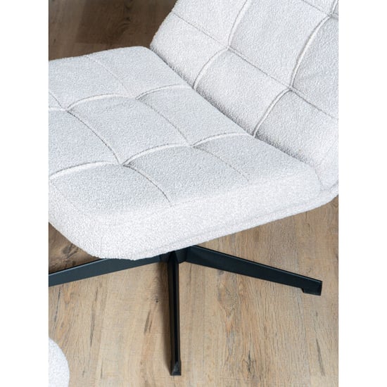 Home67 Fauteuil aiden + hocker bouclé naturel - Image 3