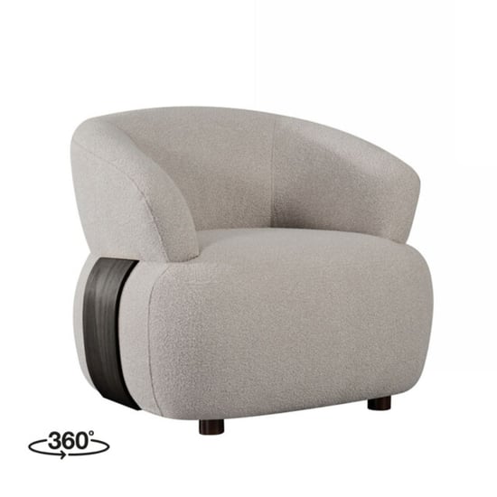 Label51 Fauteuil valenza naturel stof zwart hout 79x83x73 cm - Image 2