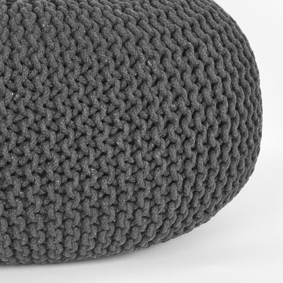 Label51 Poef knitted antraciet katoen l - Image 3